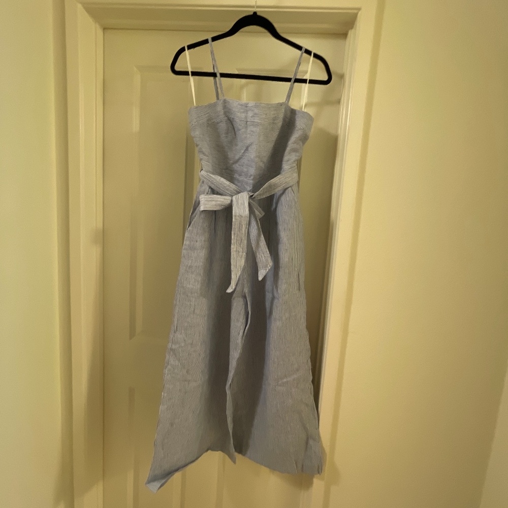 J. Crew Striped Linen Jumpsuit